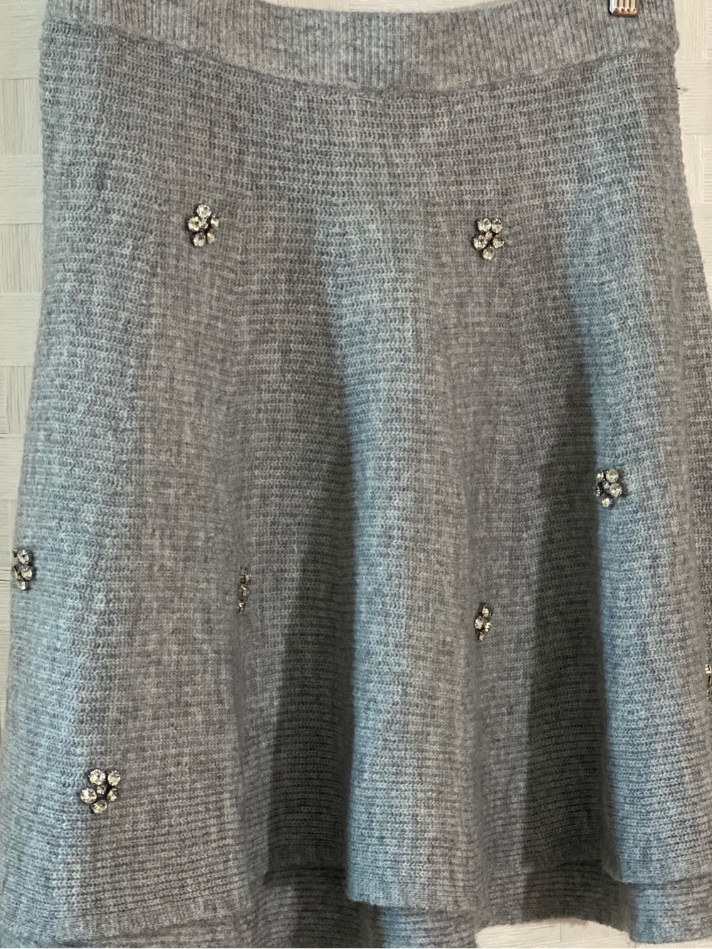 Free Assembly Gray Embellished Knit Skirt - Women's size XS NWT